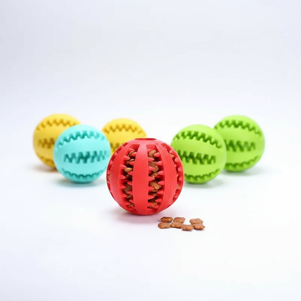 Balle Distributrice Interactive 3-en-1 : Jouet Anti-Anxiété et Brossage Dentaire pour Chien